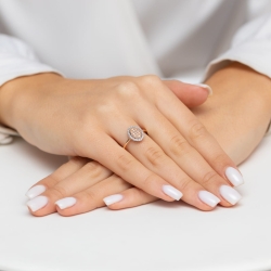 Pierścionek zaręczynowy z różowego złota z diamentami 0,20ct Fire Of Love