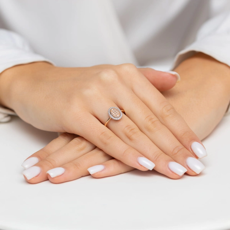 Pierścionek zaręczynowy z różowego złota z diamentami 0,20ct Fire Of Love