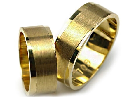 Obrączki ślubne z żółtego złota płaskie 7mm Premium P-461
