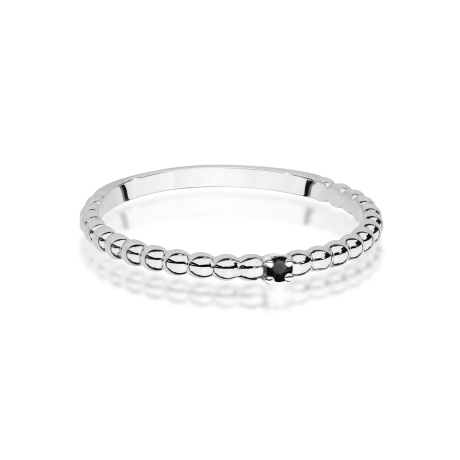 Przejdź do produktu Pierścionek zaręczynowy z białego złota z czarnym diamentem 0,02ct Fire Of Love