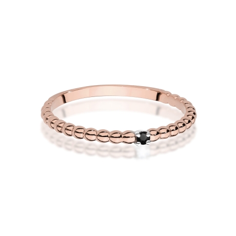Przejdź do produktu Pierścionek zaręczynowy z różowego złota z czarnym diamentem 0,02ct Fire Of Love