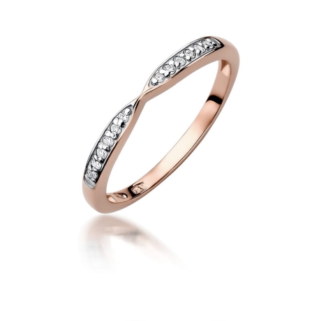 Przejdź do produktu Pierścionek zaręczynowy z różowego złota z diamentami 0,10ct Fire Of Love 