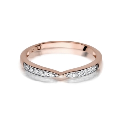 Pierścionek zaręczynowy z różowego złota z diamentami 0,10ct Fire Of Love