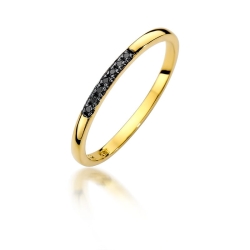 Pierścionek zaręczynowy z żółtego złota z czarnymi diamentami 0,04ct Fire Of Love