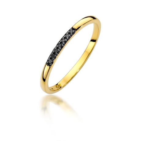Przejdź do produktu Pierścionek zaręczynowy z żółtego złota z czarnymi diamentami 0,04ct Fire Of Love 