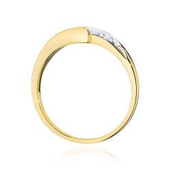 Pierścionek zaręczynowy z żółtego złota z rubinem i diamentami 0,06ct Fire Of Love