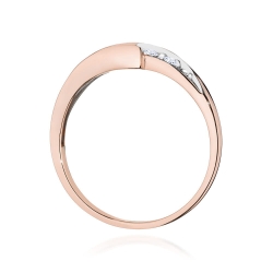 Pierścionek zaręczynowy z różowego złota z rubinem i diamentami 0,06ct Fire Of Love