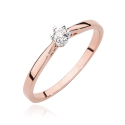 Pierścionek zaręczynowy z różowego złota z diamentem 0,08ct Fire Of Love