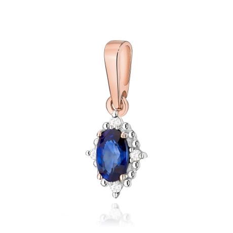 Przejdź do produktu Zawieszka z różowego złota 585 z szafirem i diamentami 0,02ct The Diamonds
