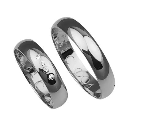 Przejdź do produktu Klasyczne obrączki ślubne z białego złota okrągłe 4,5mm Classic C004