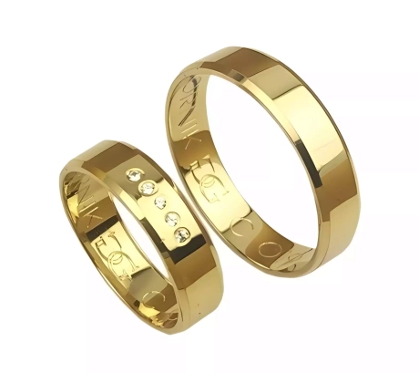 Przejdź do produktu Obrączki ślubne fazowane z żółtego złota 5,5mm Classic C020
