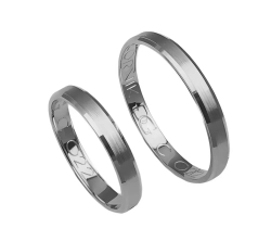 Fazowane obrączki ślubne z białego złota 3mm Casual
