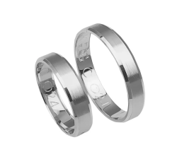 Fazowane obrączki ślubne z białego złota 4mm Casual