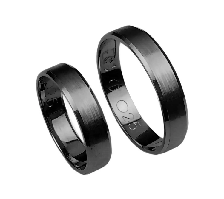 Fazowane obrączki ślubne z czarnego złota 4,5mm Czarne złoto