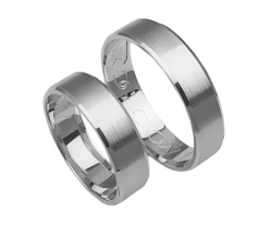 Fazowane obrączki ślubne z białego złota 5,5mm Casual