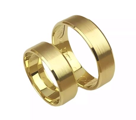 Przejdź do produktu Fazowane obrączki ślubne z żółtego złota 6mm Classic C028