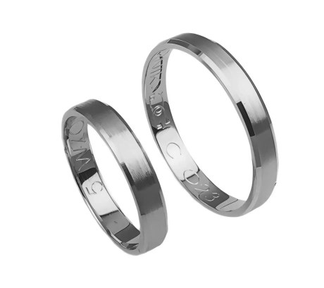 Przejdź do produktu Fazowane obrączki ślubne z białego złota 3,5mm Classic C023