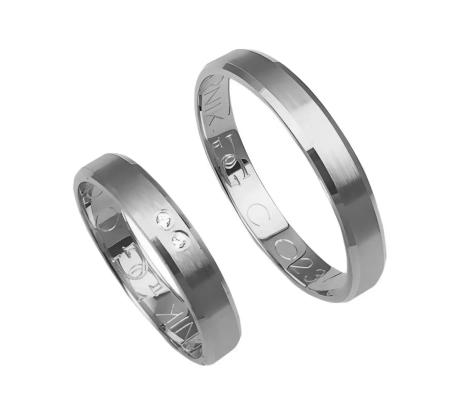 Przejdź do produktu Fazowane obrączki ślubne z białego złota 3,5mm Classic C023
