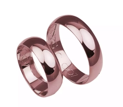 Klasyczne obrączki ślubne z różowego złota okrągłe 6mm Casual