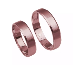 Fazowane obrączki ślubne z różowego złota 4,5mm Casual