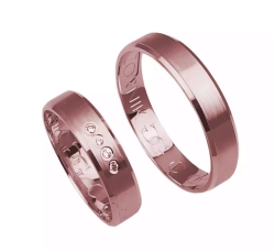 Fazowane obrączki ślubne z różowego złota 4,5mm Casual