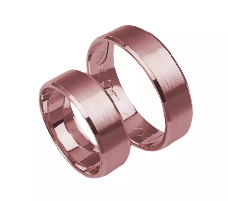 Przejdź do produktu Fazowane obrączki ślubne z różowego złota 6mm Classic C028