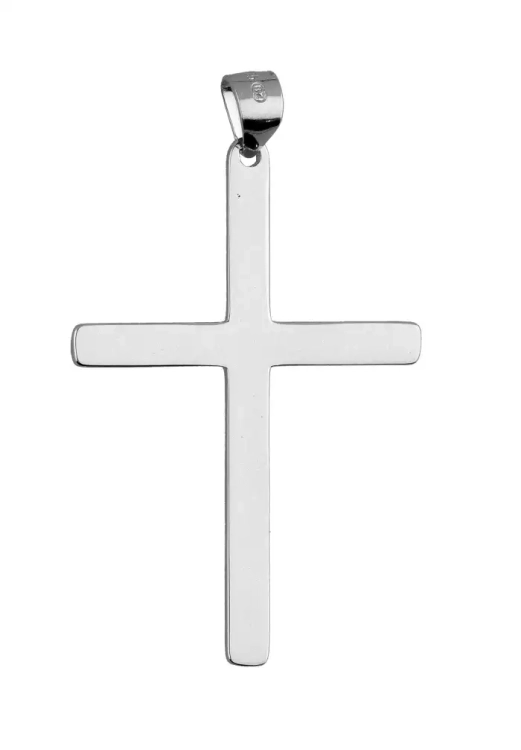 Klasyczny gładki srebrny krzyżyk