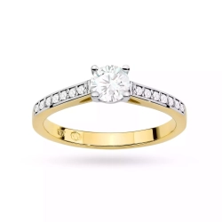 Pierścionek z żółtego złota, diament laboratoryjny 0,50ct