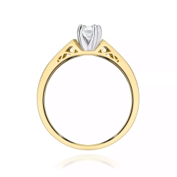 Pierścionek z żółtego złota, diament laboratoryjny 0,30ct