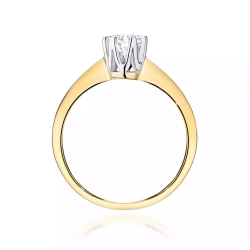 Pierścionek z żółtego złota, diament laboratoryjny 0,70ct