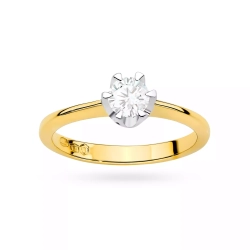 Pierścionek z żółtego złota, diament laboratoryjny 0,70ct
