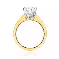 Pierścionek z żółtego złota, diament laboratoryjny 1,00ct