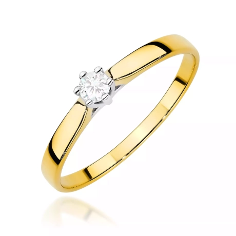 Przejdź do produktu Pierścionek BW0222 Diament Laboratoryjny 0,10ct żółte złoto