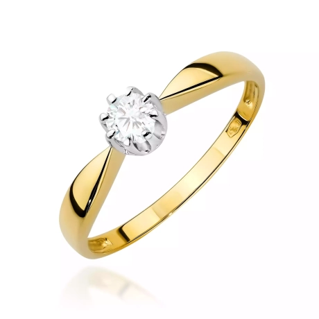 Przejdź do produktu Pierścionek BW0228 Diament Laboratoryjny 0,15ct żółte złoto 