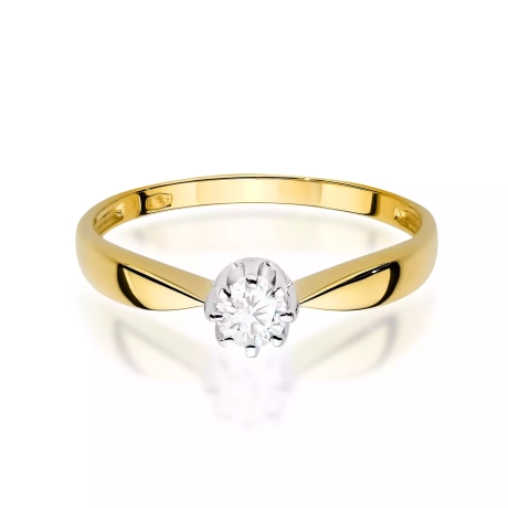 Przejdź do produktu Pierścionek BW0228 Diament Laboratoryjny 0,15ct żółte złoto 