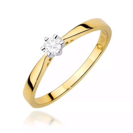 Przejdź do produktu Pierścionek BW0229 Diament Laboratoryjny 0,10ct żółte złoto 