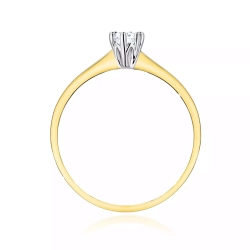 Pierścionek z żółtego złota, diament laboratoryjny 0,20ct