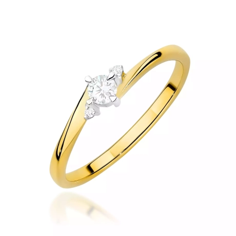 Przejdź do produktu  Pierścionek BW0346 Diament Laboratoryjny 0,10ct żółte złoto