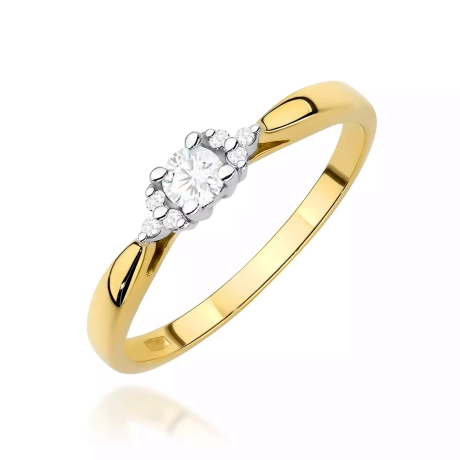 Przejdź do produktu Pierścionek BW0428 Diament Laboratoryjny 0,10ct żółte złoto 