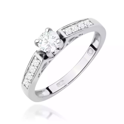 Pierścionek z białego złota, diament laboratoryjny 0,30ct