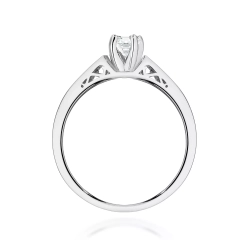 Pierścionek z białego złota, diament laboratoryjny 0,30ct