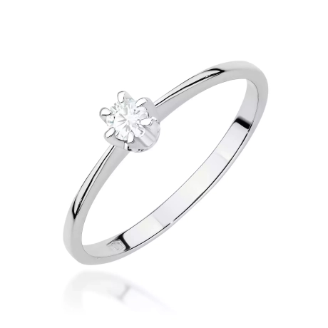Przejdź do produktu Pierścionek BW0220 Diament Laboratoryjny 0,10ct białe złoto