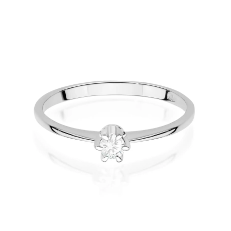 Przejdź do produktu Pierścionek BW0220 Diament Laboratoryjny 0,10ct białe złoto