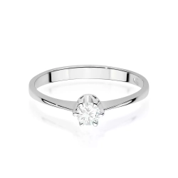 Pierścionek z białego złota, diament laboratoryjny 0,20ct