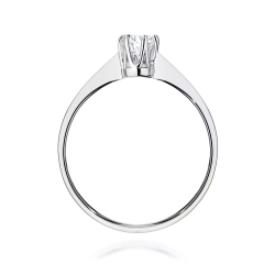 Pierścionek z białego złota, diament laboratoryjny 0,20ct