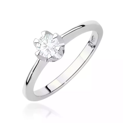 Pierścionek z białego złota, diament laboratoryjny 0,40ct