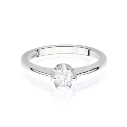 Pierścionek z białego złota, diament laboratoryjny 0,40ct