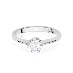 Pierścionek z białego złota, diament laboratoryjny 0,50ct