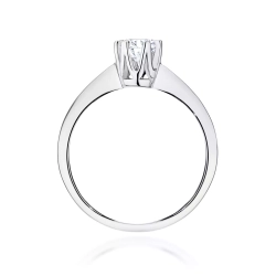 Pierścionek z białego złota, diament laboratoryjny 0,50ct
