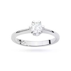 Pierścionek z białego złota, diament laboratoryjny 0,50ct